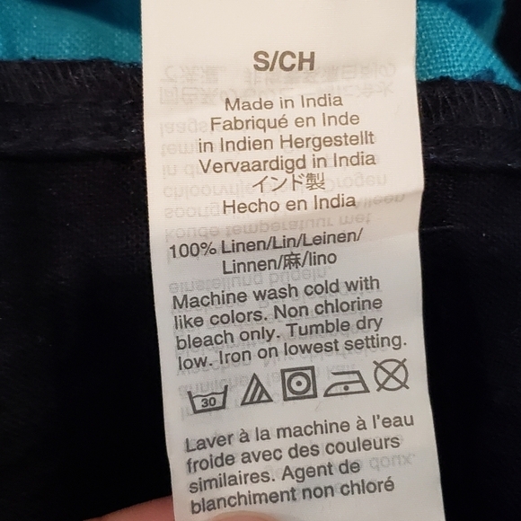 J. Crew Navy Blue Side Stripe Linen Drawstring Wide Leg Pants S - Picture 10 of 11